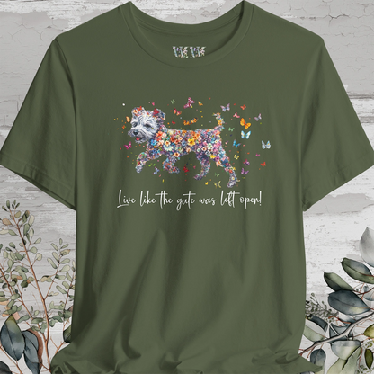 Pumi #2 "Live like the gate was left open" Unisex T shirt