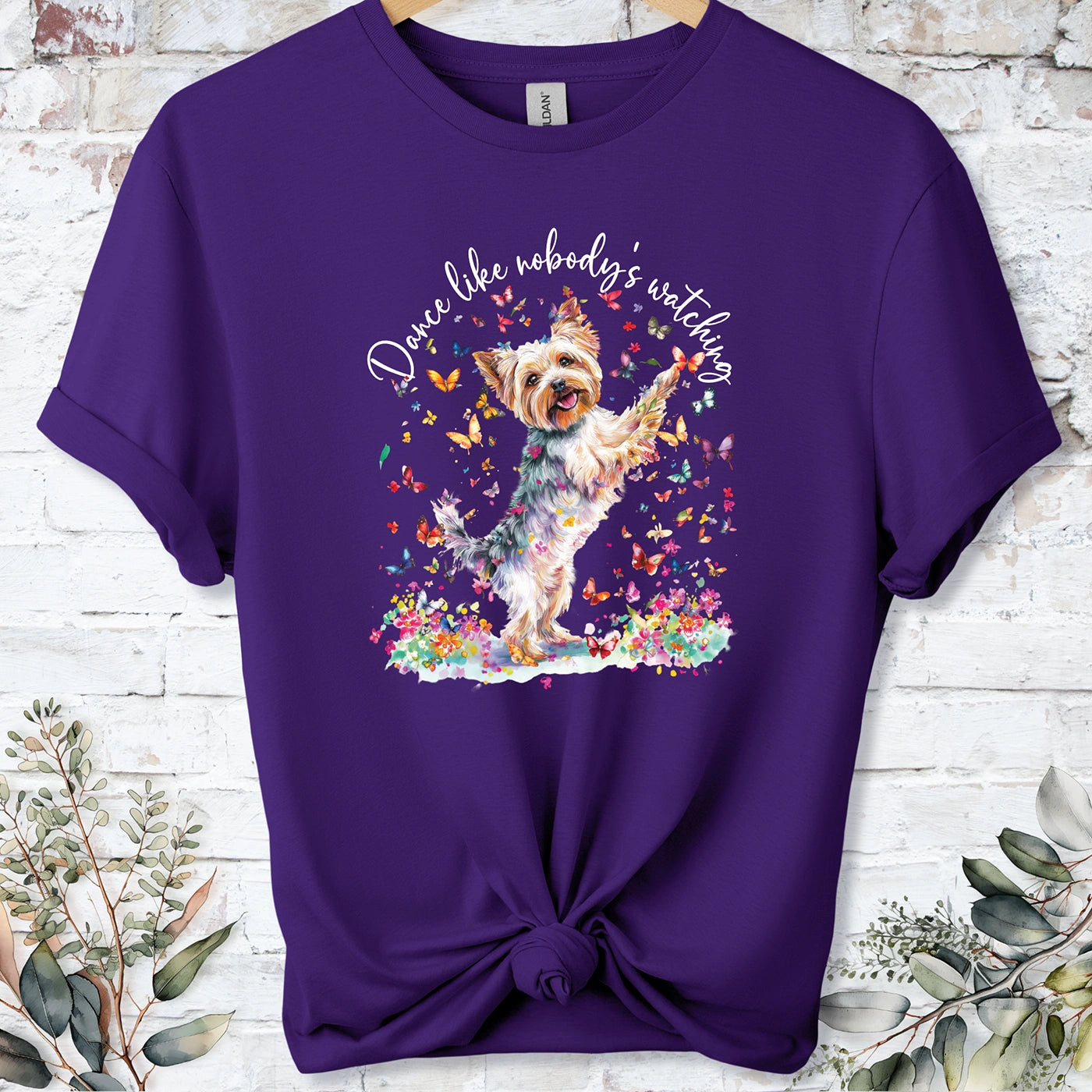 Yorkshire Terrier "Dance like nobody's watching" unisex T shirt
