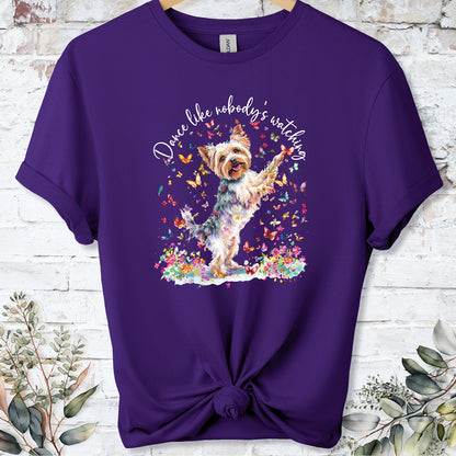 Yorkshire Terrier "Dance like nobody's watching" unisex T shirt