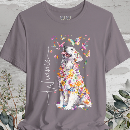 Pyrenean Mountain Dog  Floral Personalized T shirt