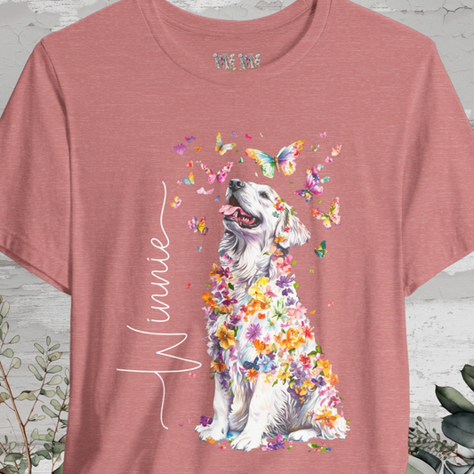 Pyrenean Mountain Dog  Floral Personalized T shirt