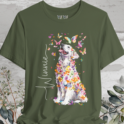 Pyrenean Mountain Dog  Floral Personalized T shirt