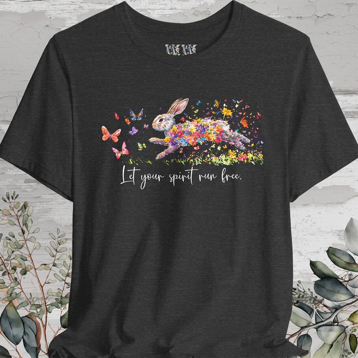 Rabbit "Let your spirit run free" Unisex T shirt