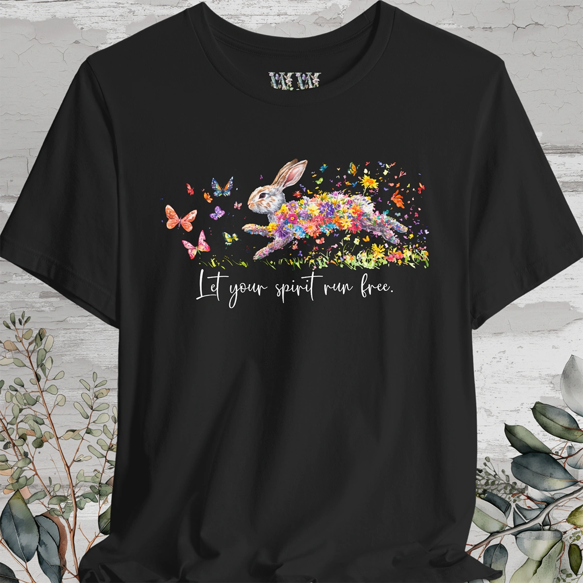 Rabbit "Let your spirit run free" Unisex T shirt