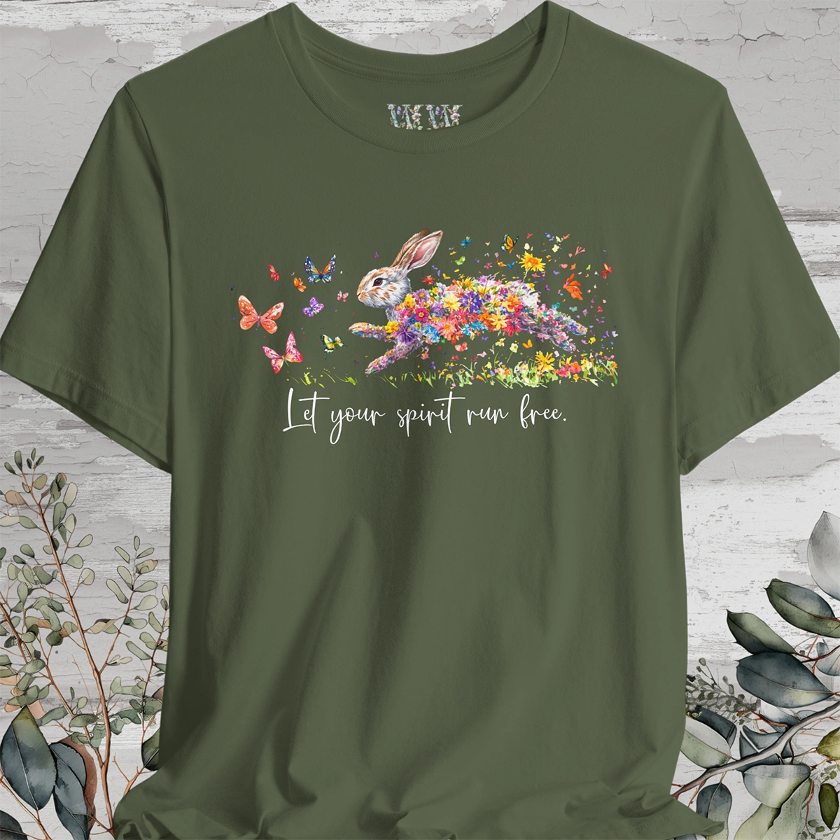 Rabbit "Let your spirit run free" Unisex T shirt