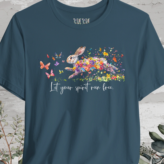 Rabbit "Let your spirit run free" Unisex T shirt