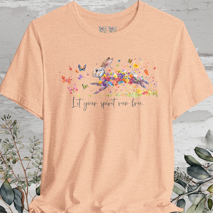 Rabbit "Let your spirit run free" Unisex T shirt