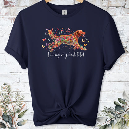 Red Golden Retriever, Living my best life, unisex T shirt