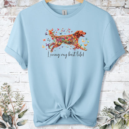 Red Golden Retriever, Living my best life, unisex T shirt