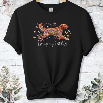 Red Golden Retriever, Living my best life, unisex T shirt