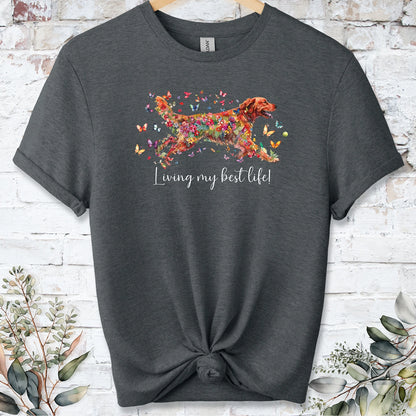 Red Golden Retriever, Living my best life, unisex T shirt