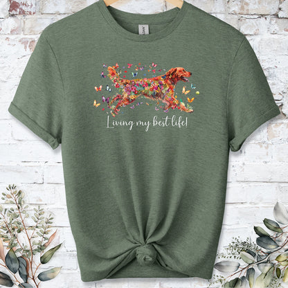 Red Golden Retriever, Living my best life, unisex T shirt