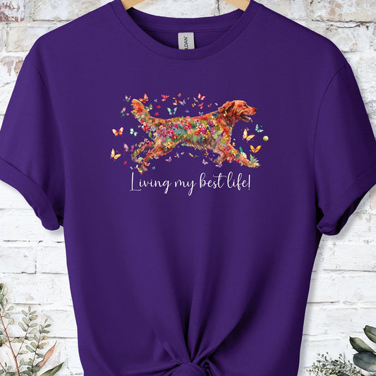 Red Golden Retriever, Living my best life, unisex T shirt