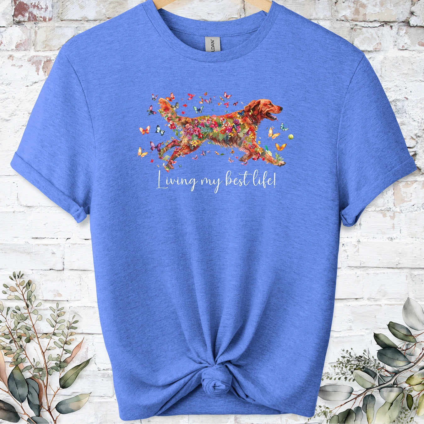 Red Golden Retriever, Living my best life, unisex T shirt
