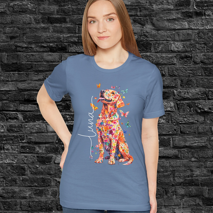 Fox Red Labrador Floral Personalized T shirt