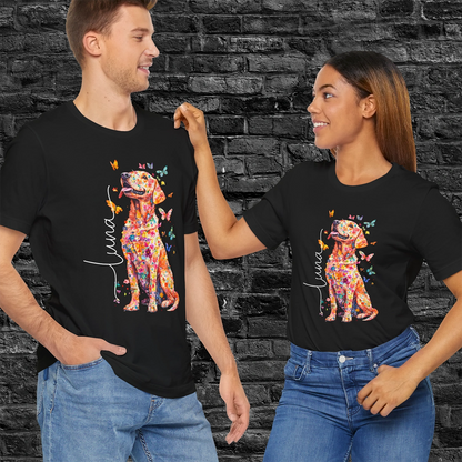 Fox Red Labrador Floral Personalized T shirt