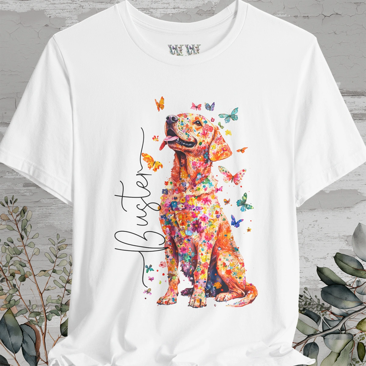 Fox Red Labrador Floral Personalized T shirt