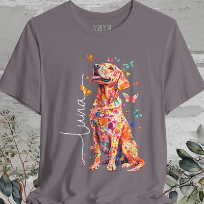 Fox Red Labrador Floral Personalized T shirt