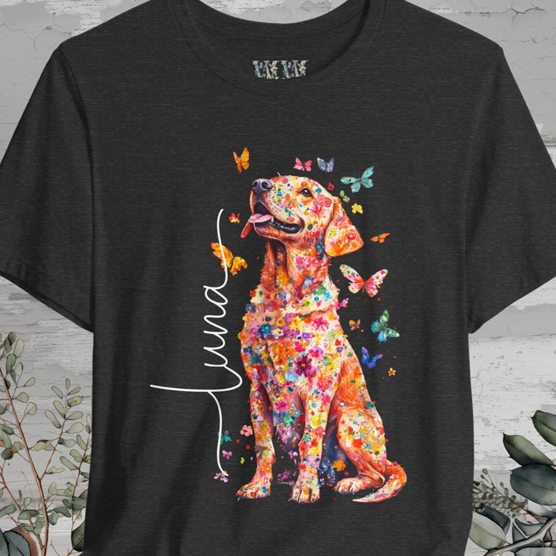 Fox Red Labrador Floral Personalized T shirt