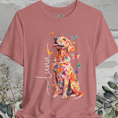 Fox Red Labrador Floral Personalized T shirt