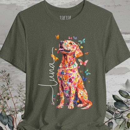 Fox Red Labrador Floral Personalized T shirt