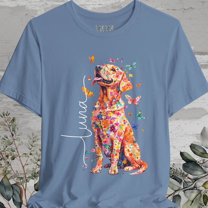 Fox Red Labrador Floral Personalized T shirt