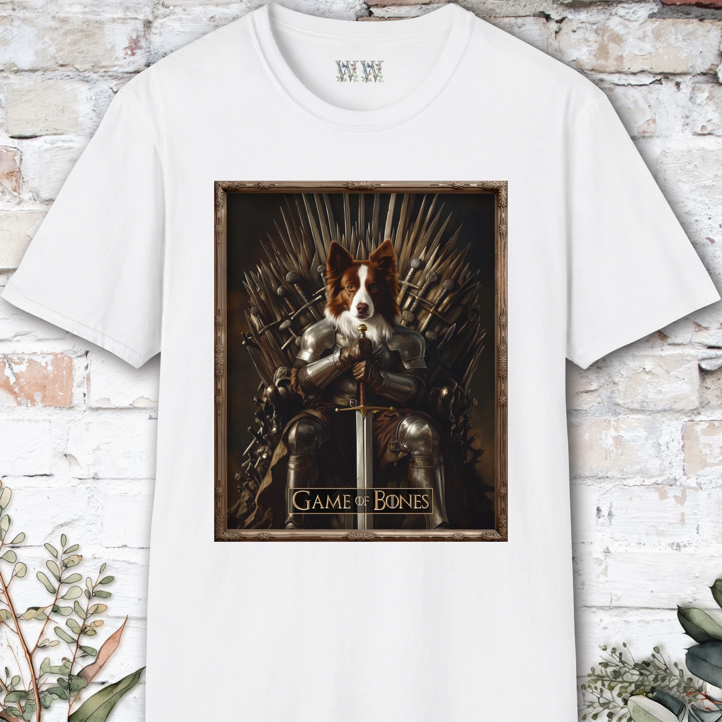 Red Merle Border Collie, Game of Bones, unisex T shirt