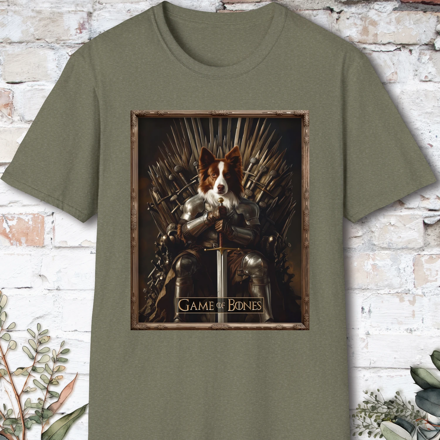Red Merle Border Collie, Game of Bones, unisex T shirt
