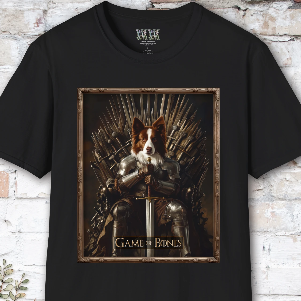Red Merle Border Collie, Game of Bones, unisex T shirt