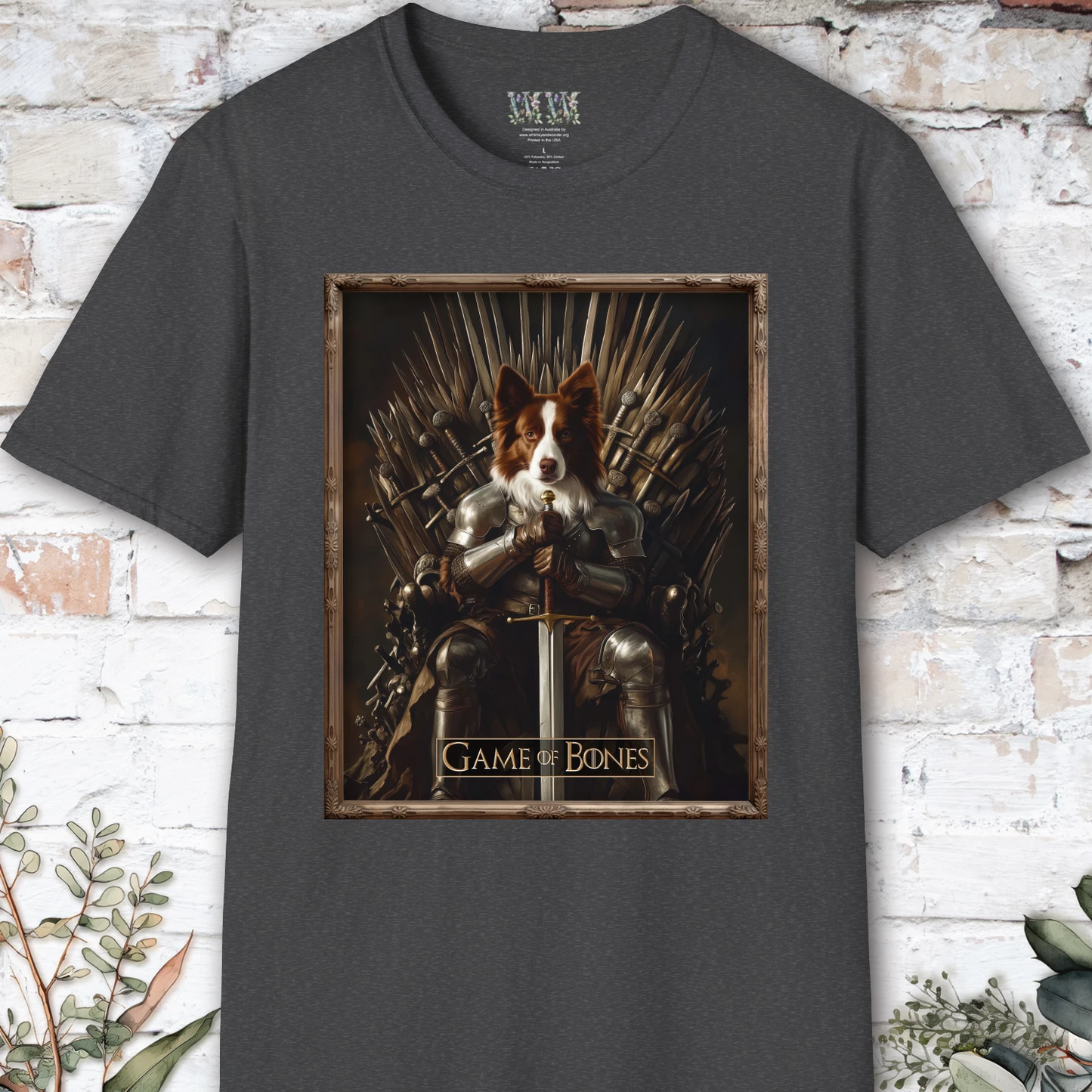 Red Merle Border Collie, Game of Bones, unisex T shirt