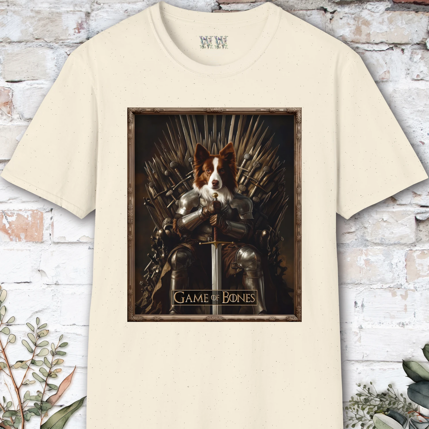 Red Merle Border Collie, Game of Bones, unisex T shirt