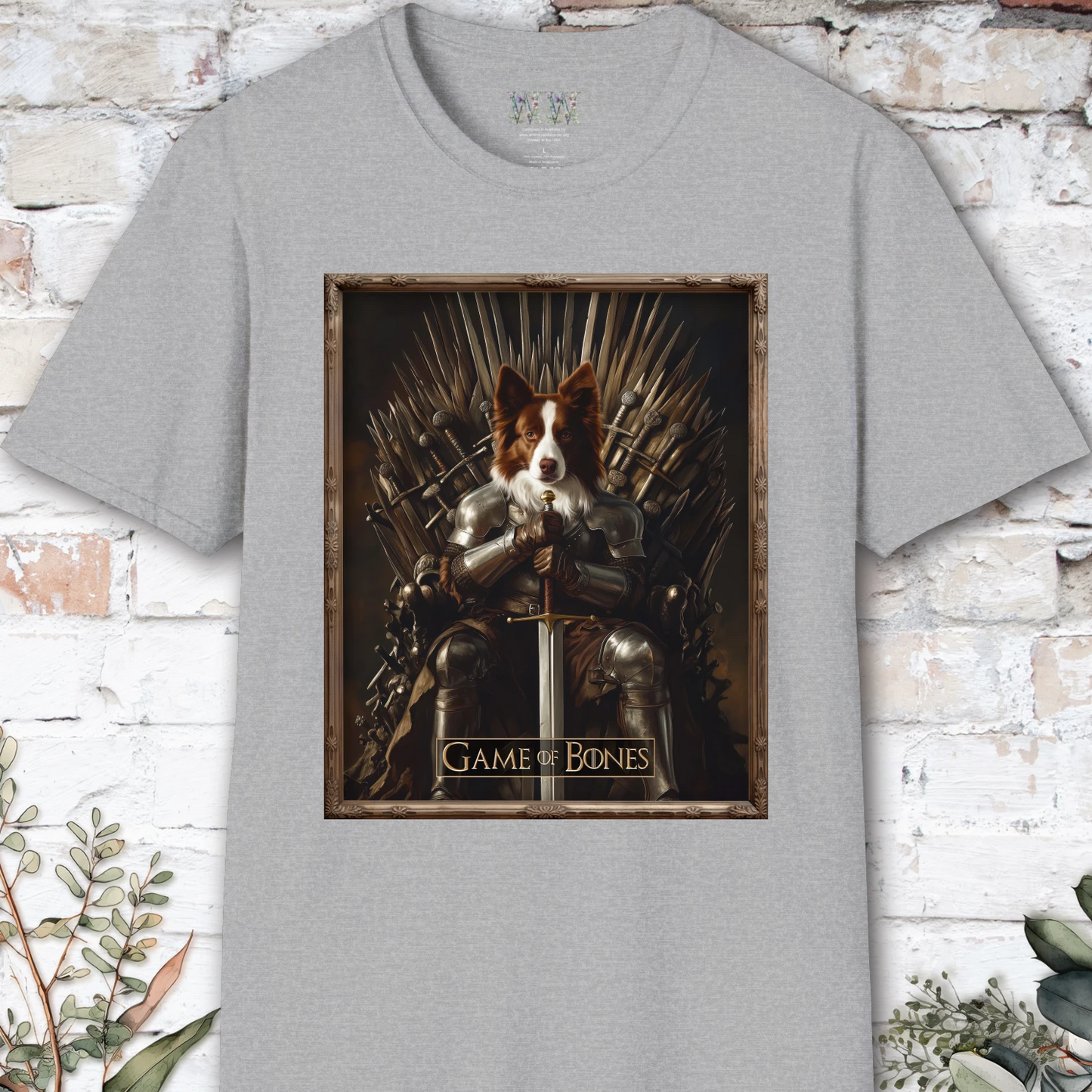 Red Merle Border Collie, Game of Bones, unisex T shirt