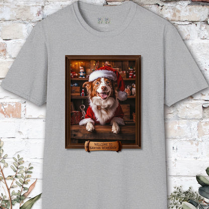Border Collie Red Merle Santa's Workshop Unisex T shirt