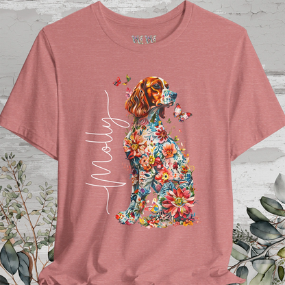 Red Setter Floral Personalized T shirt