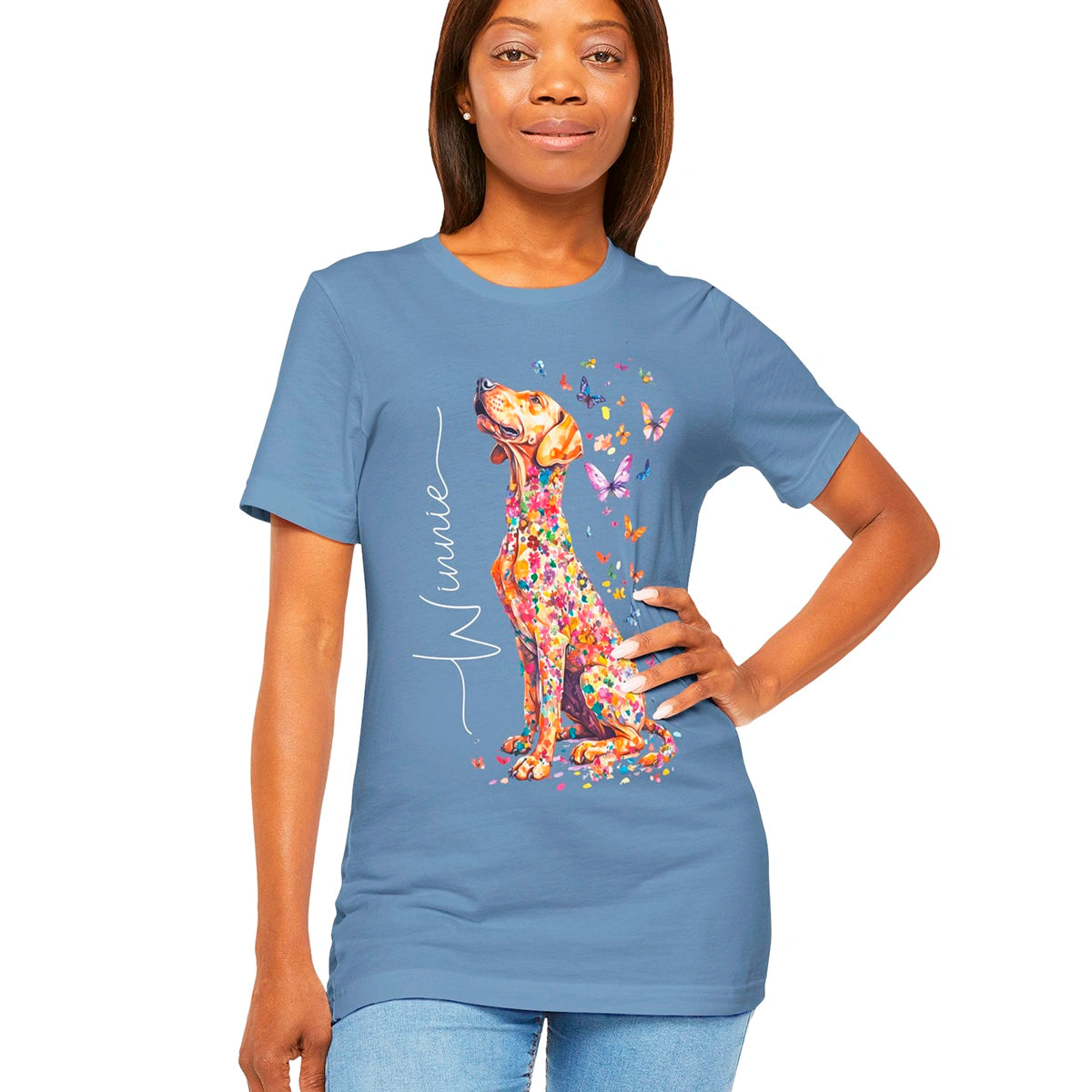 Rhodesian Ridgeback #2 Floral Personalized T shirt