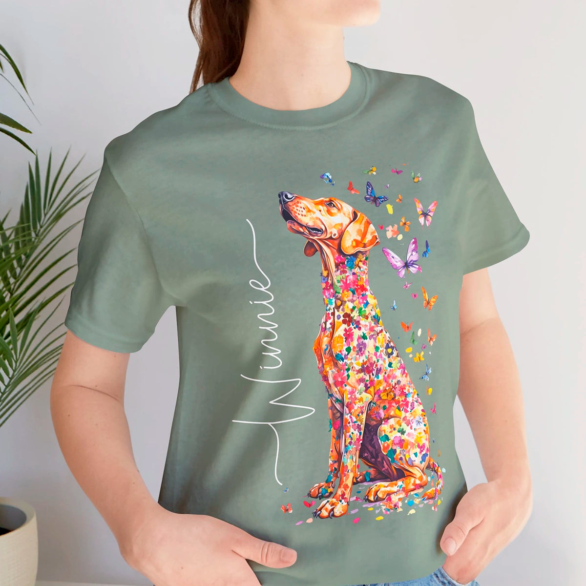 Rhodesian Ridgeback #2 Floral Personalized T shirt