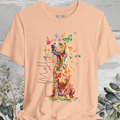 Rhodesian Ridgeback Floral Personalized T shirt