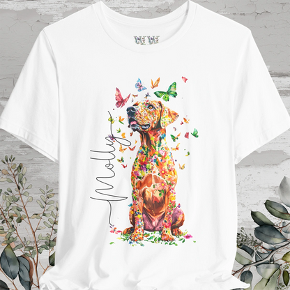 Rhodesian Ridgeback Floral Personalized T shirt