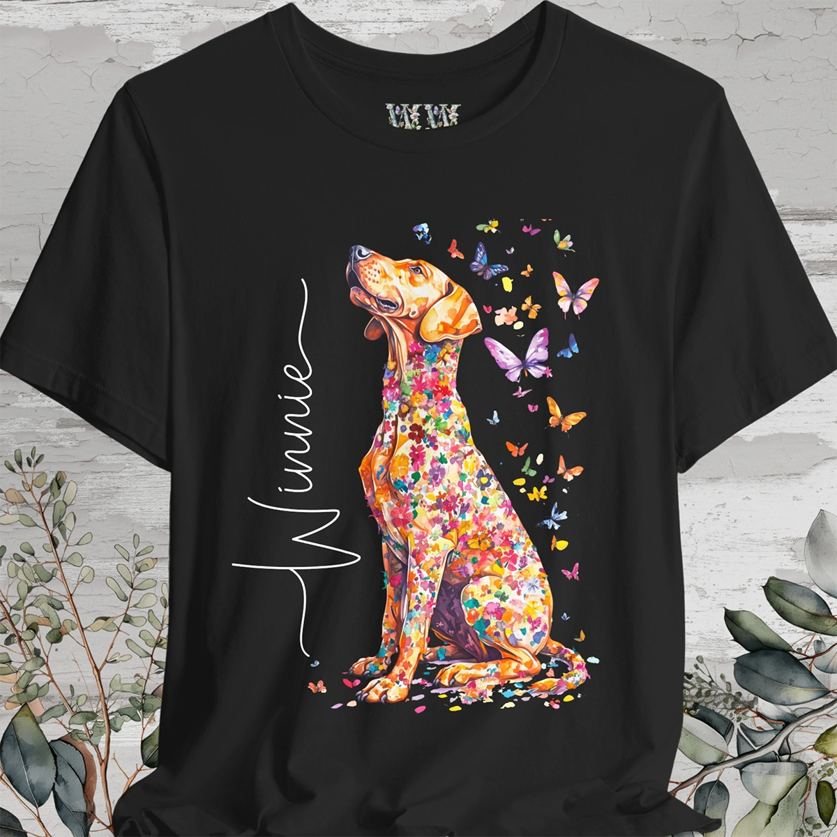 Rhodesian Ridgeback #2 Floral Personalized T shirt