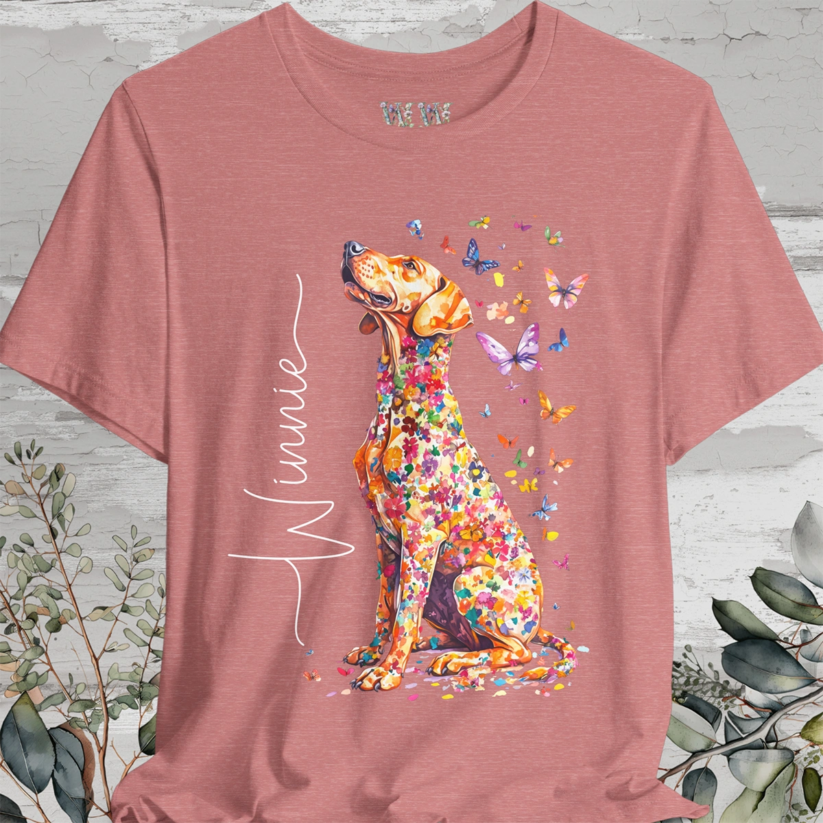 Rhodesian Ridgeback #2 Floral Personalized T shirt