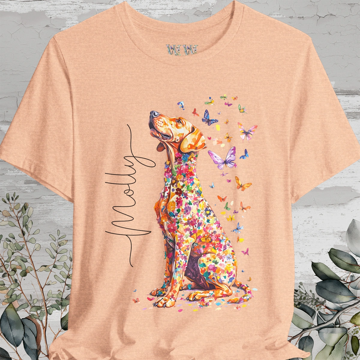 Rhodesian Ridgeback #2 Floral Personalized T shirt