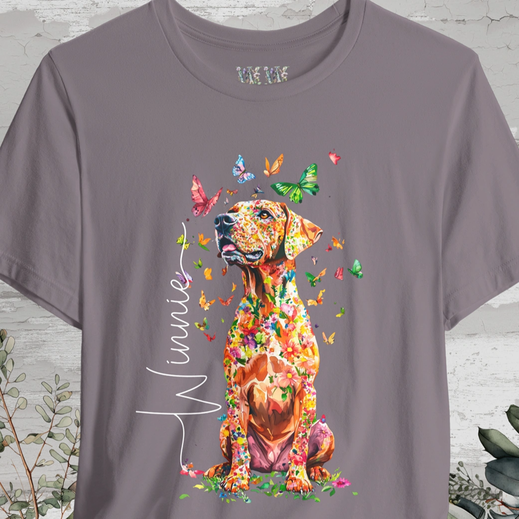 Rhodesian Ridgeback Floral Personalized T shirt