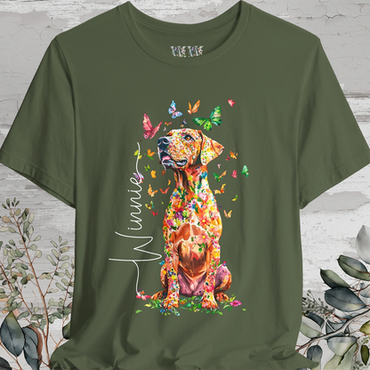 Rhodesian Ridgeback Floral Personalized T shirt