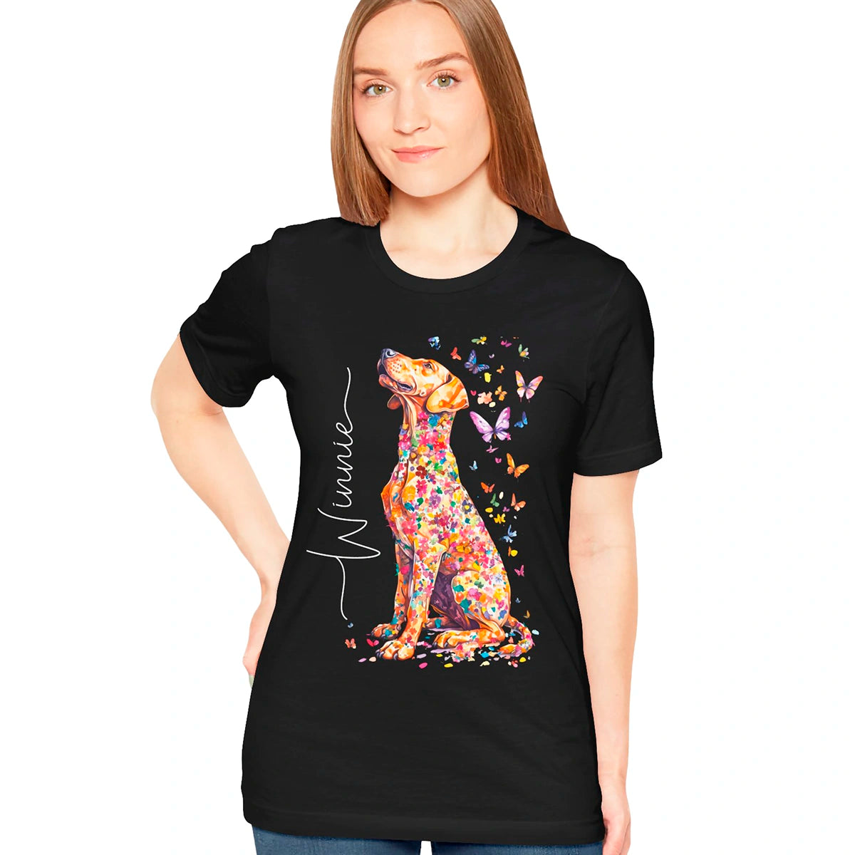 Rhodesian Ridgeback #2 Floral Personalized T shirt