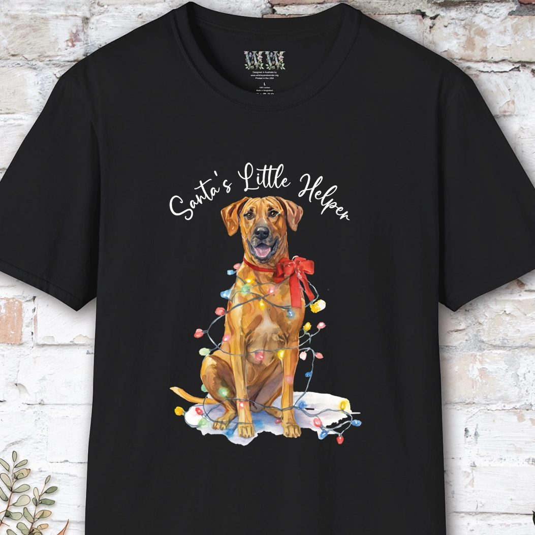 Rhodesian Ridgeback Santa's little helper. unisex T shirt
