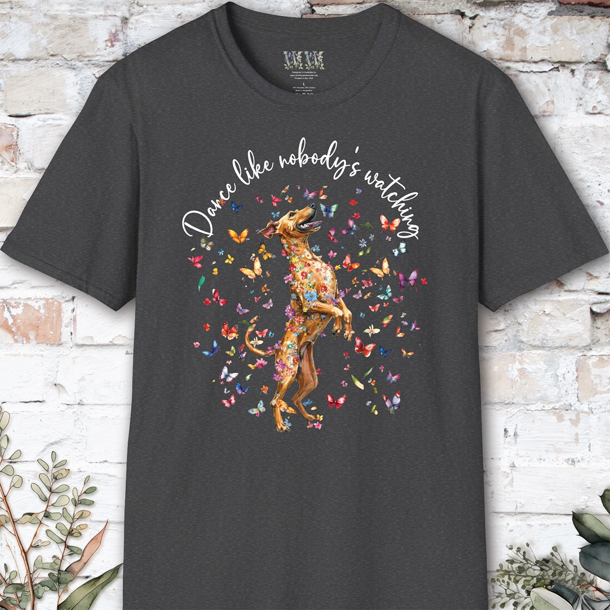 Rhodesian Ridgeback "Dance like nobody's watching" unisex T shirt