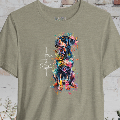 Rottweiler #1 Floral T shirt