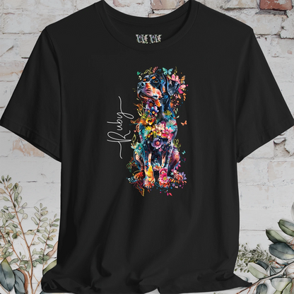 Rottweiler #1 Floral T shirt
