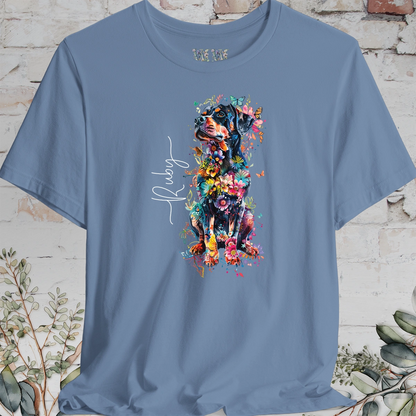 Rottweiler #1 Floral T shirt