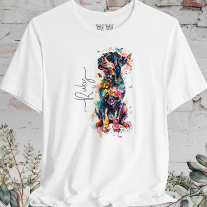 Rottweiler #1 Floral T shirt